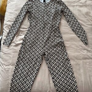 Marine Serre Tan Recycled Jersey Moon Catsuit